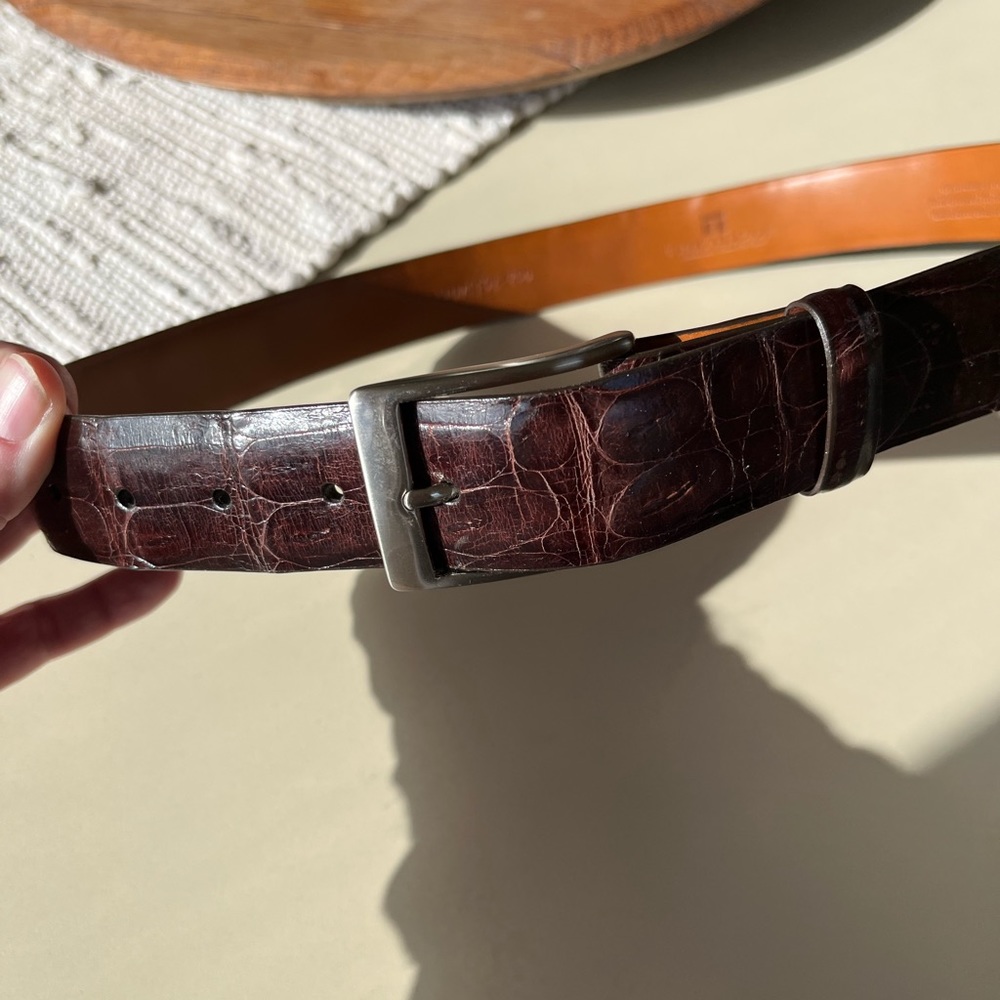 Alligator Belt; brown, 34inches as new